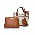 Bolsa Steve Madden Crossbody Blanco y Café con Bolsa Interior