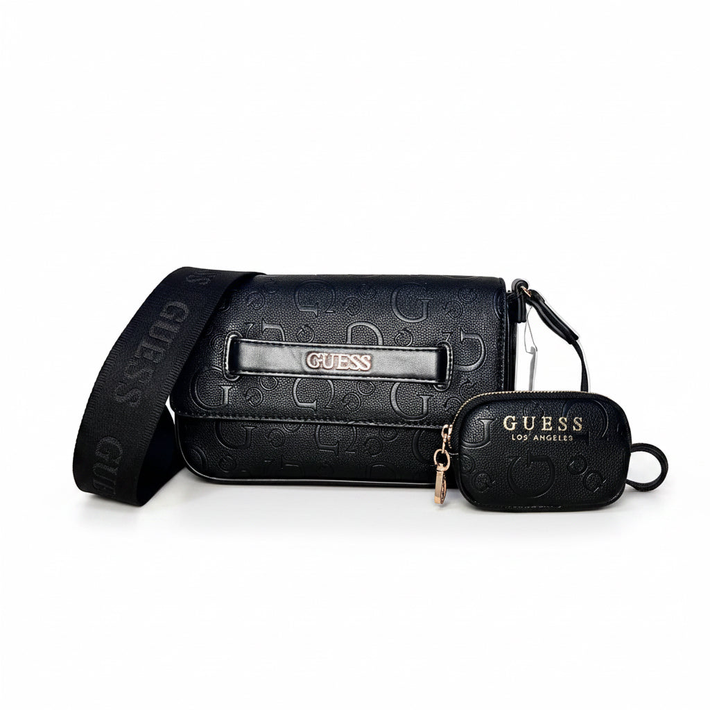 Bolsa Guess Crossbody Negro con Monedero