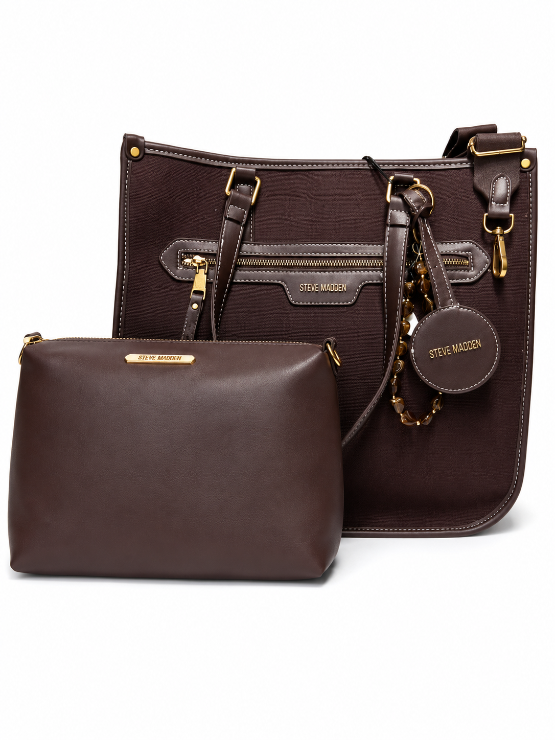 Bolsa Steve Madden Tote Café con Bolsa Interior