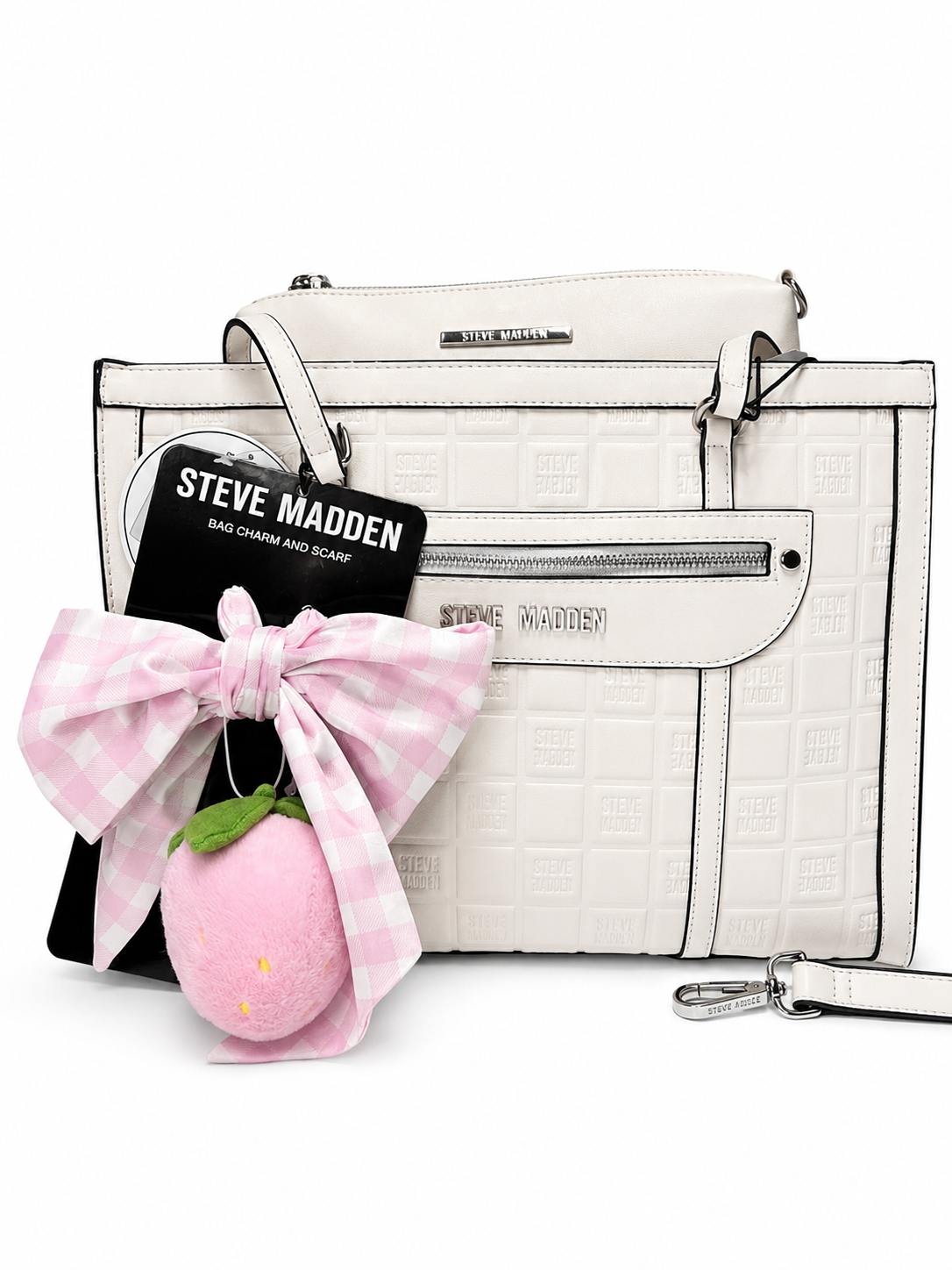 Bolsa Steve Madden Tote Blanca con Charm