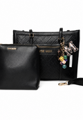 Bolsa Steve Madden Tote Negra con Charm