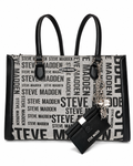 Bolsa Steve Madden Tote Negro con Blanco