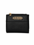 Monedero Guess Negro Placa Dorada