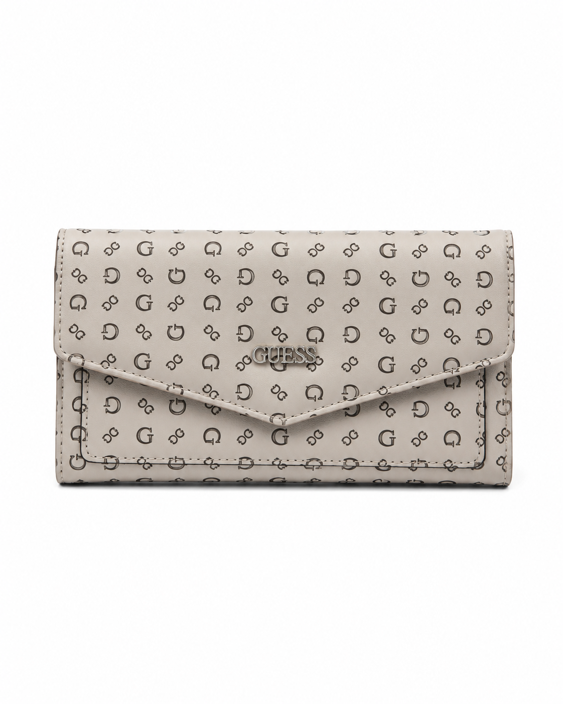 Cartera Guess Beige Monograma Sobre