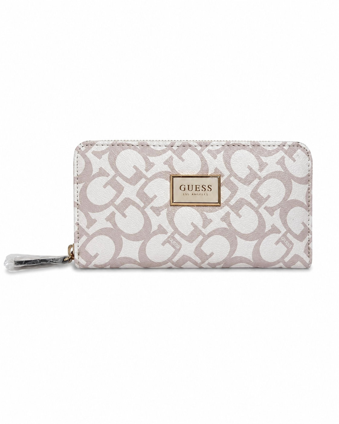 Cartera Guess Blanca Rosa Monograma