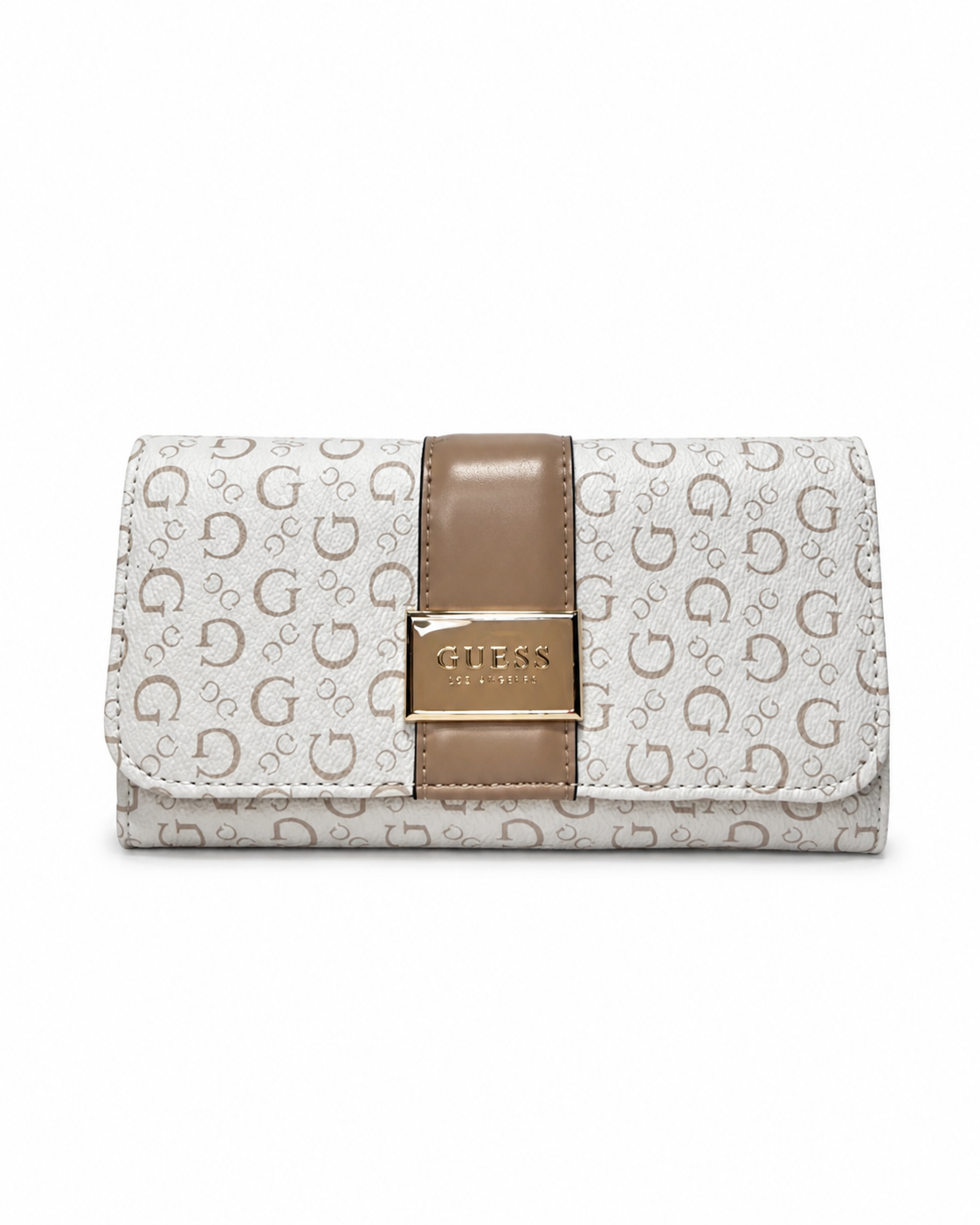 Cartera Guess Blanca con Detalle Café