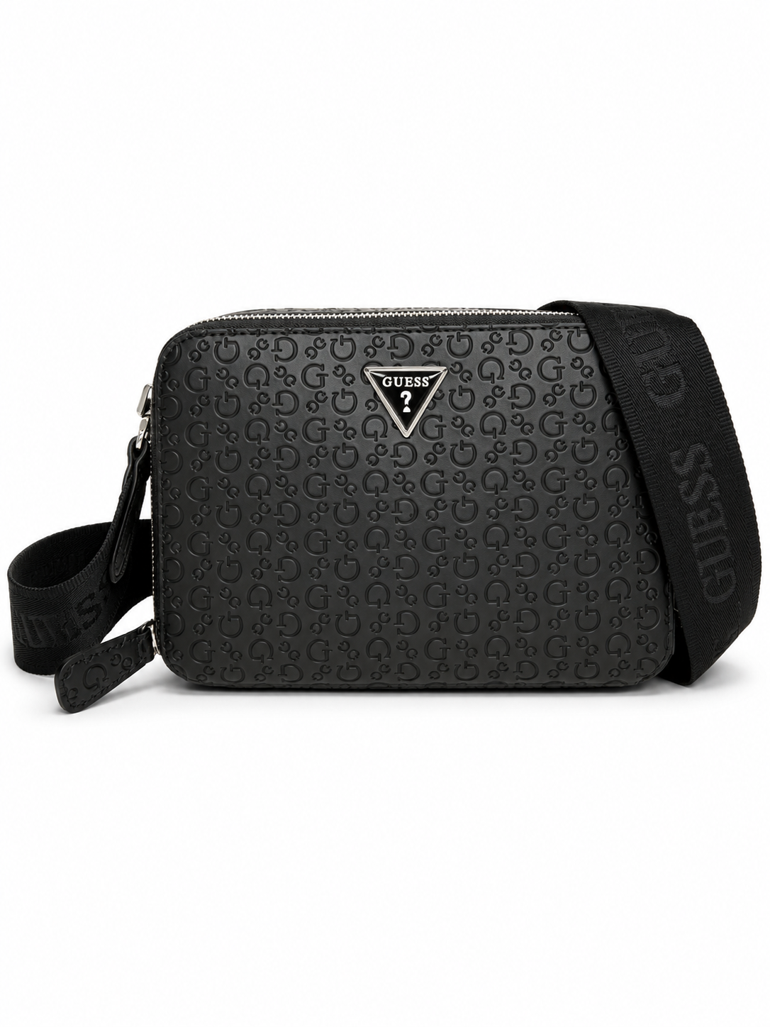 Bolsa Guess Crossbody Negra Monograma