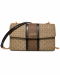 Bolsa Guess Crossbody Monograma Café