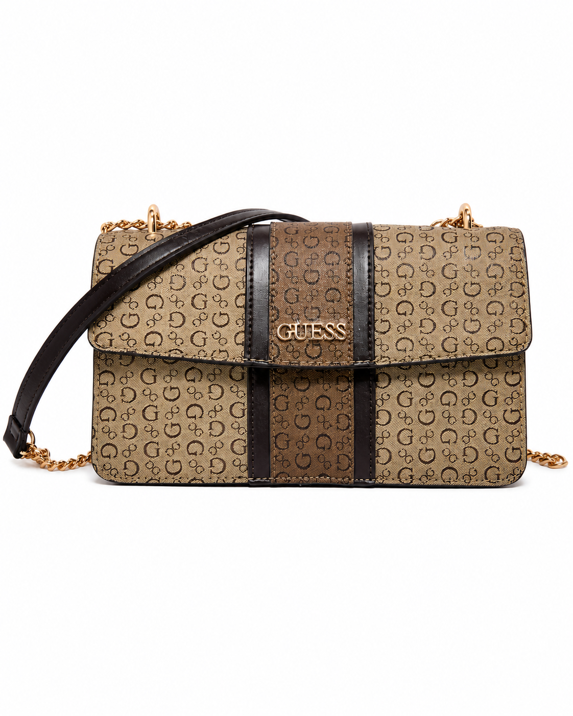 Bolsa Guess Crossbody Monograma Café