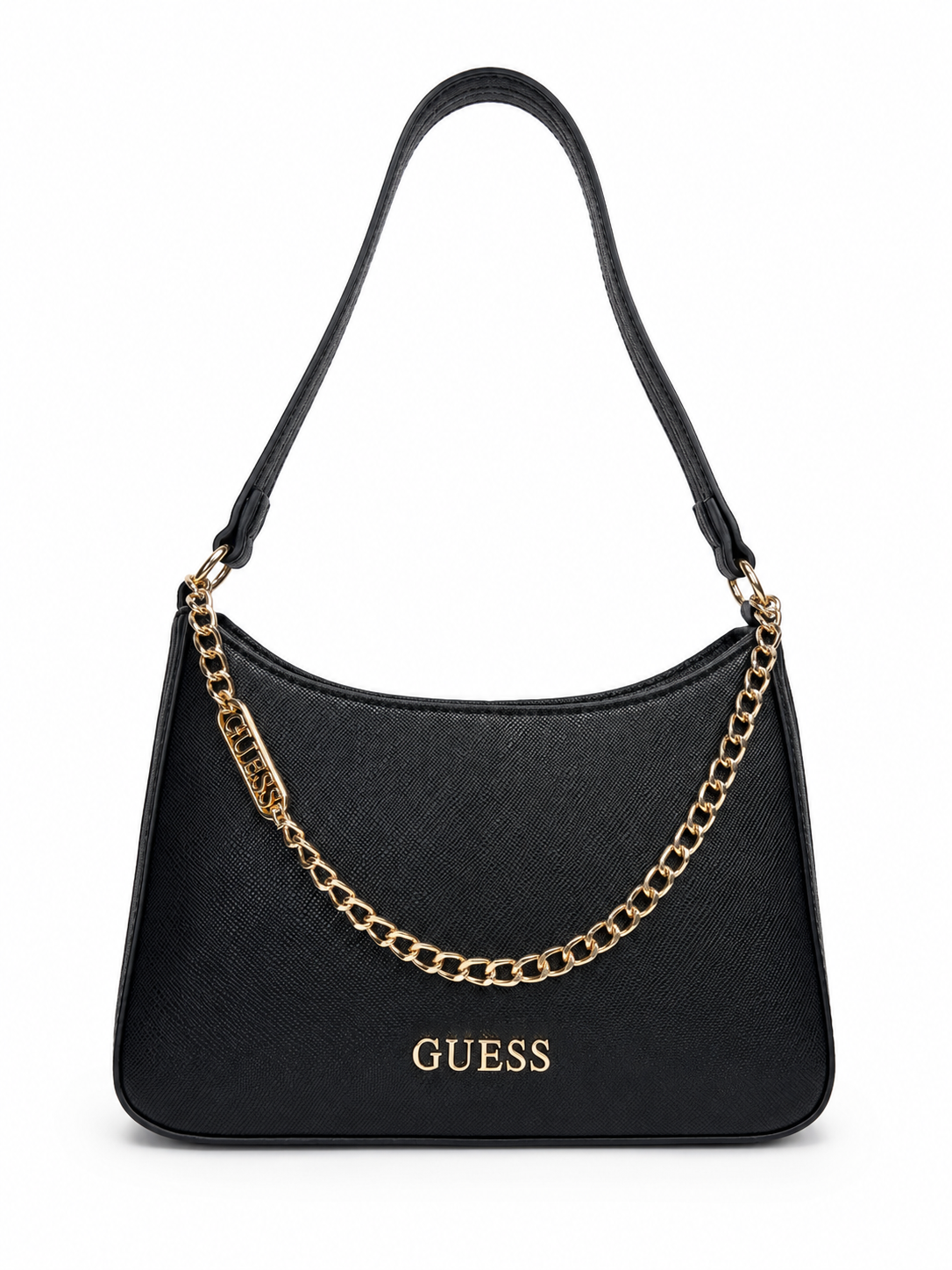 Bolsa Guess Hombro Negra con Cadena Dorada