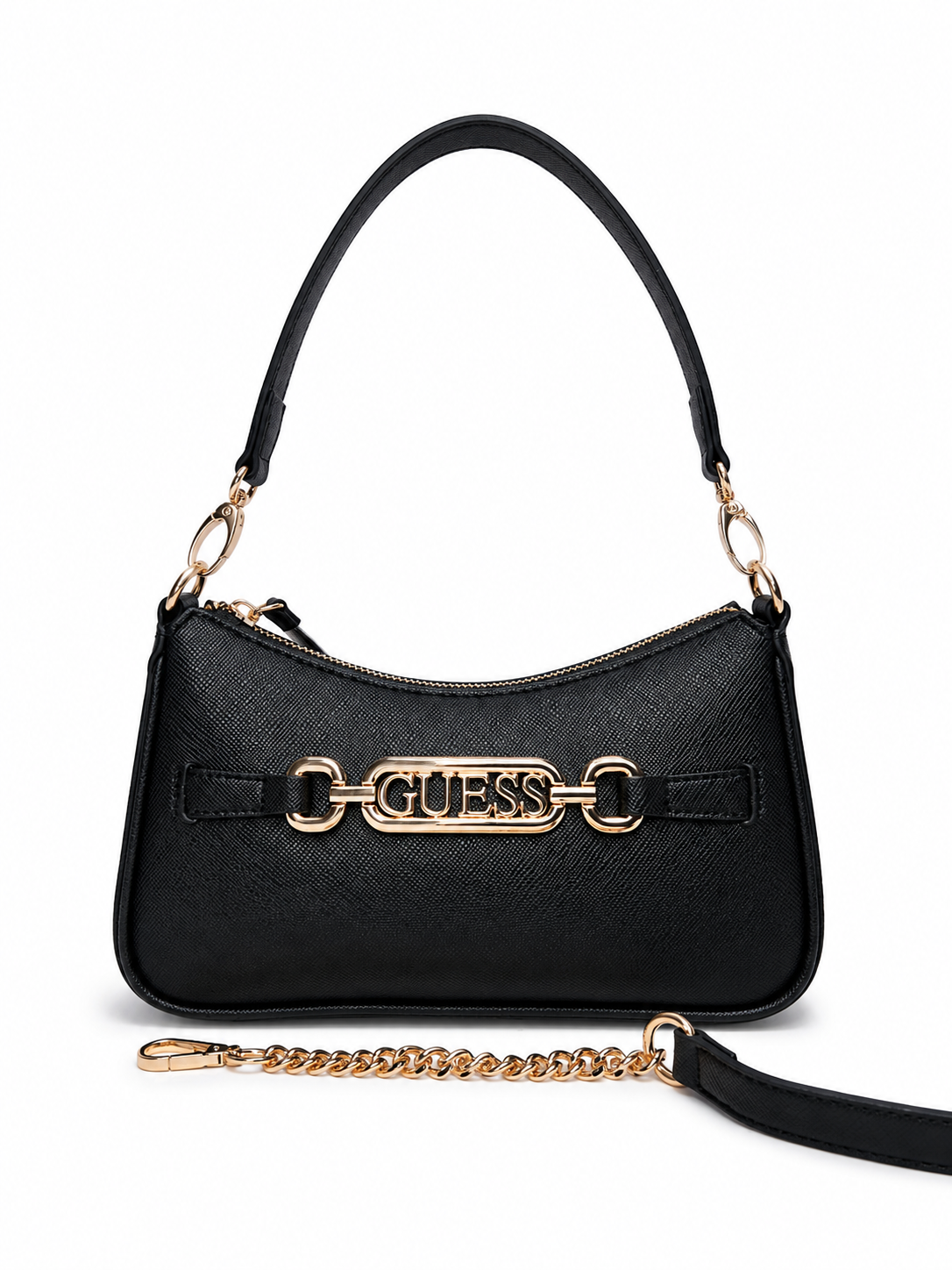 Bolsa Guess Crossbody Negra con Dorado