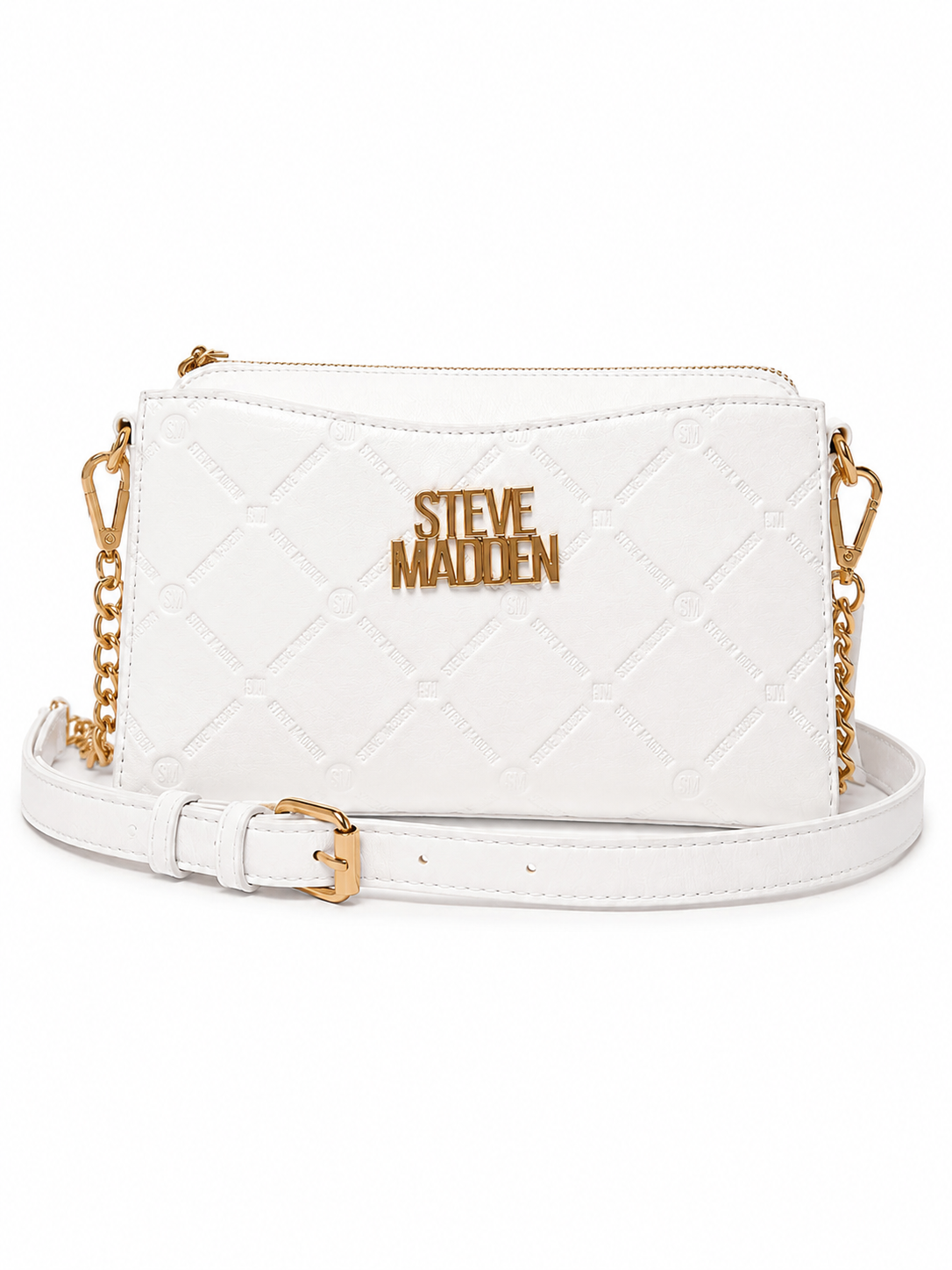 Crossbody Steve Madden Blanco Monograma