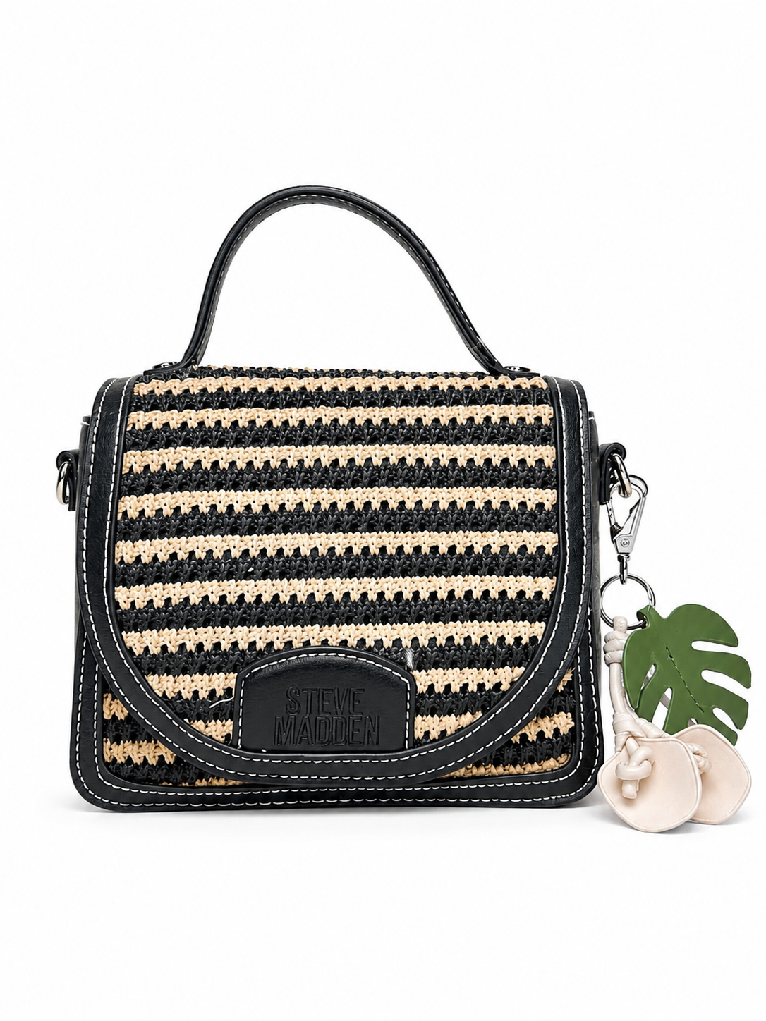 Crossbody Steve Madden Negro Beige Rayas