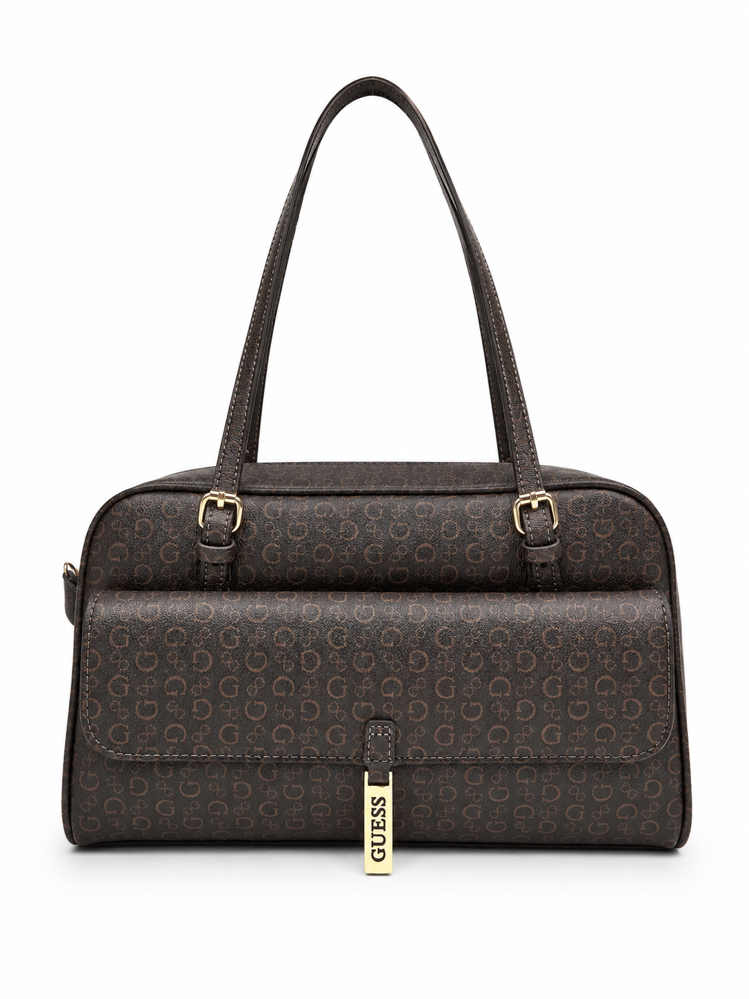 Shoulder Bag Guess Café Monograma