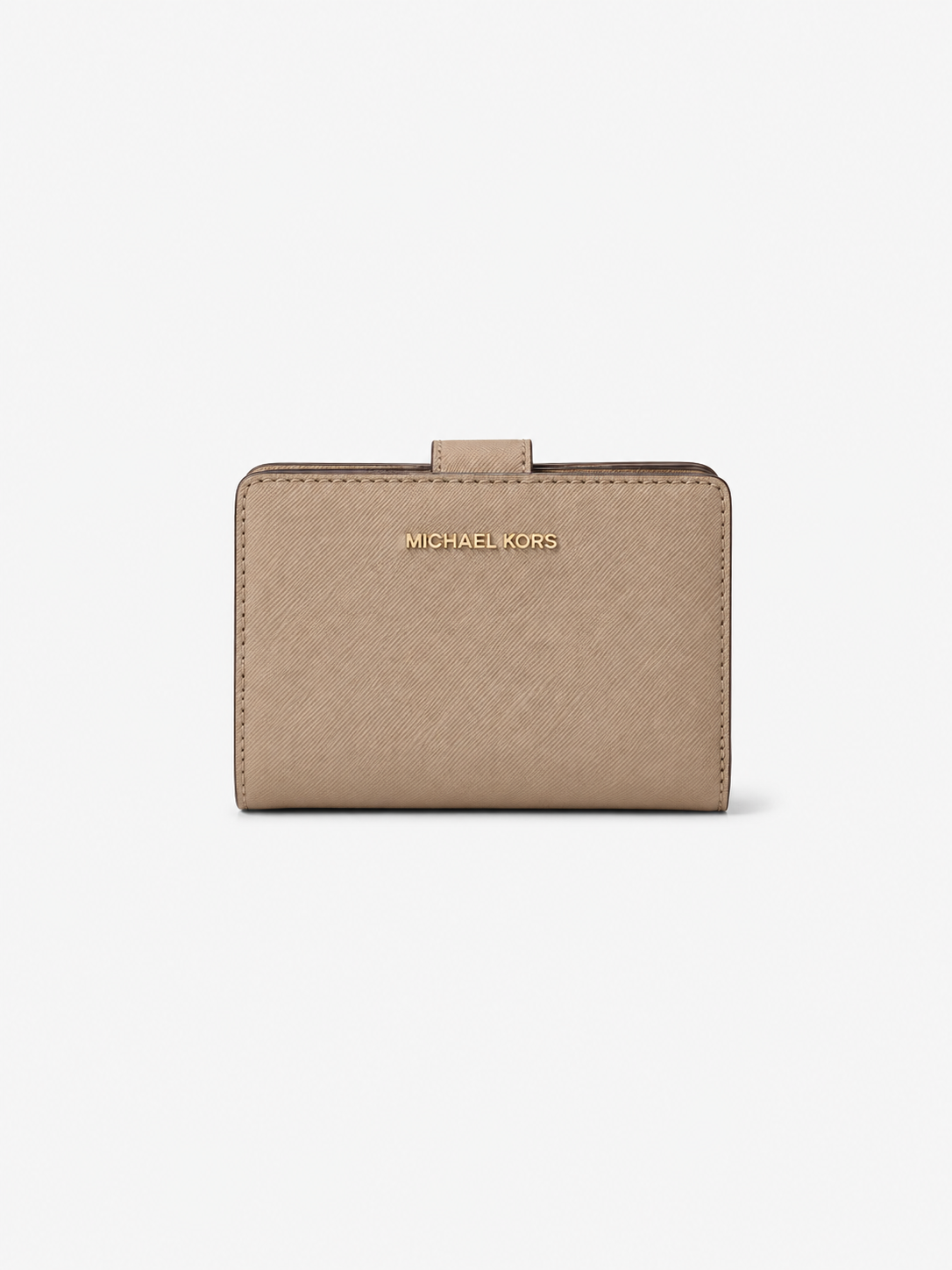 Cartera Michael Kors Medium Crossgrain Leather Wallet Beige