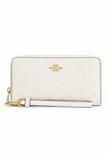 Cartera Coach Long Zip Around Wallet Signature Blanco