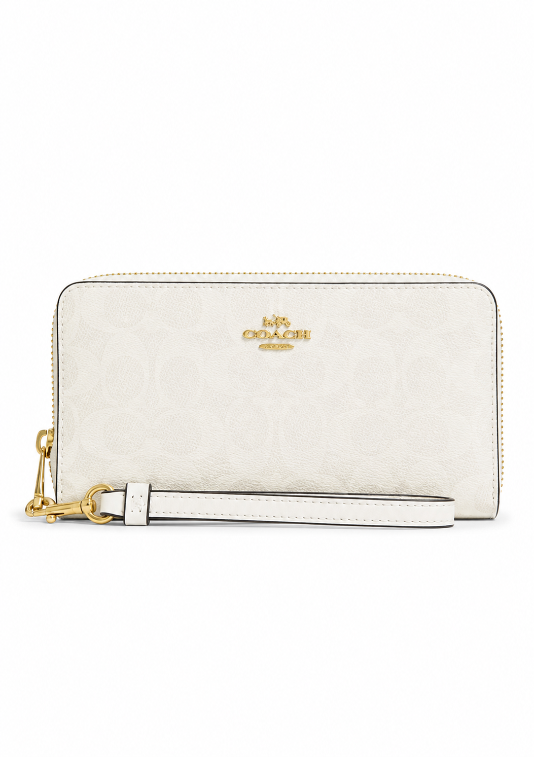 Cartera Coach Long Zip Around Wallet Signature Blanco