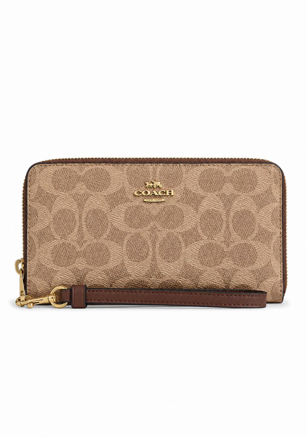 Cartera Coach Long Zip Around Wallet Signature Cafe