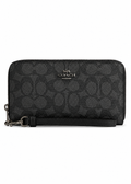 Cartera Coach Long Zip Around Wallet Signature Negro