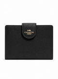 Cartera Coach Medium Corner Zip Wallet Negro