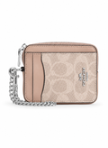 Cartera Coach Zip Card Case Signature Rosa