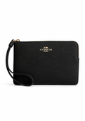 Cartera Coach Large Corner Zip Wristlet Negro
