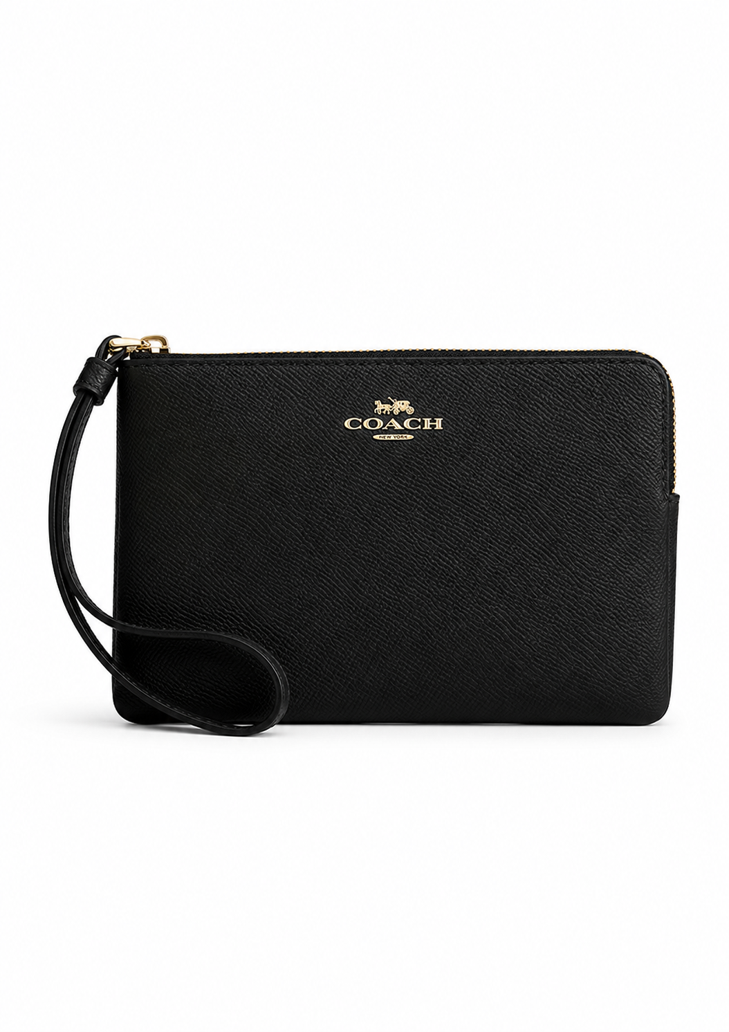 Cartera Coach Large Corner Zip Wristlet Negro