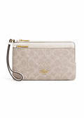 Cartera Coach Double Zip Wallet Signature Rosa