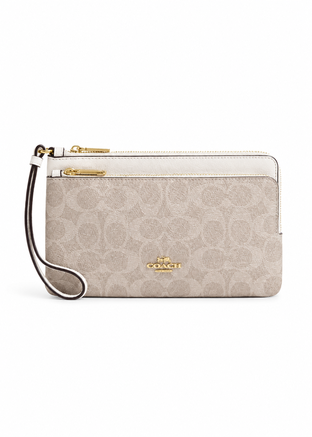 Cartera Coach Double Zip Wallet Signature Rosa