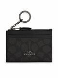 Cartera Coach Mini Skinny ID Case Signature Canvas Negro