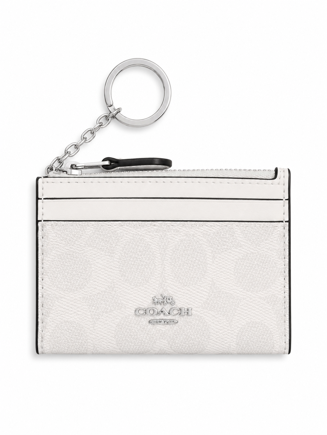 Cartera Coach Mini Skinny ID Case Signature Canvas Blanco