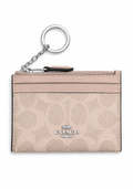 Cartera Coach Mini Skinny ID Case Signature Canvas beige