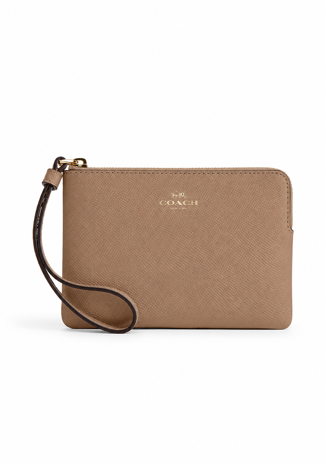 Cartera Coach Corner Zip Wristlet Taupe