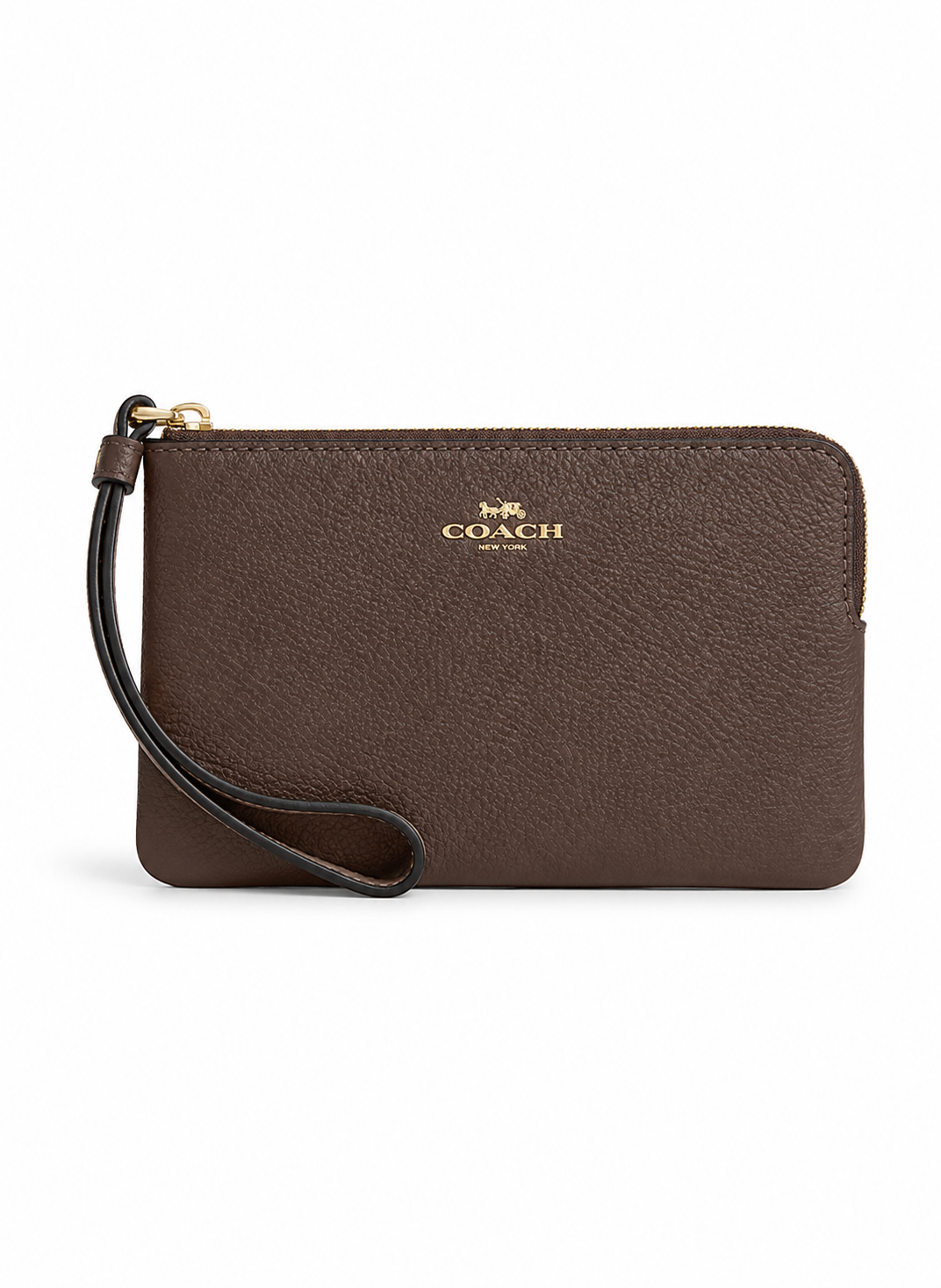Cartera Coach Corner Zip Wristlet Cafe