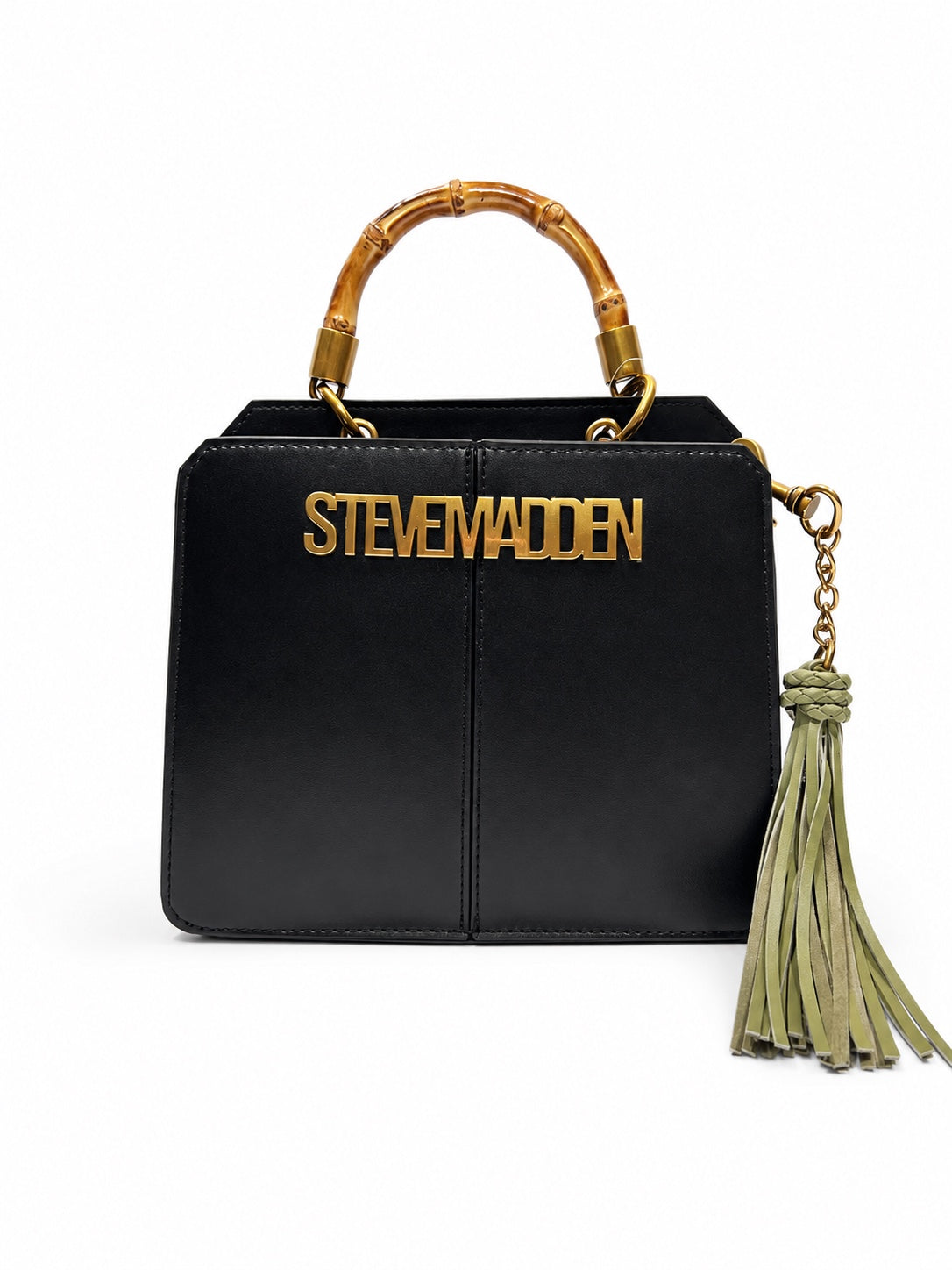 Bolso Steve Madden negro con asa bamboo