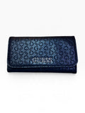 Cartera Guess flap azul marino con monograma y solapa recta