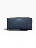 Cartera Guess azul marino con monograma y cierre