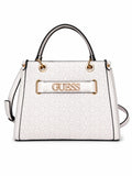 Bolsa Guess blanca monograma con correa crossbody