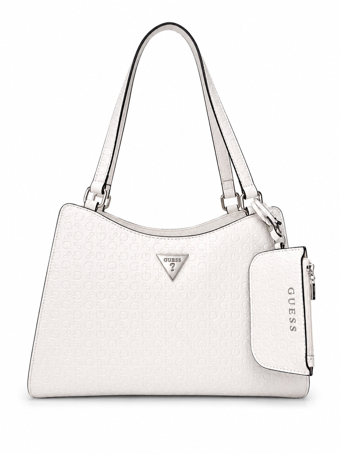 Bolso Guess blanco con monograma y pouch