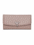 Cartera Guess rosa con monograma grabado y logo triangular