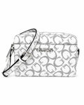Bolso Guess crossbody blanco con monograma gris