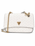 Bolso Guess crossbody blanco con monograma y cadena