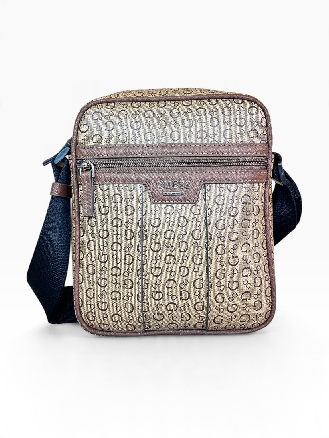 Bolsa Guess Crossbody Messenger Beige Monograma