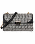 Bolsa Guess crossbody monograma negro y gris