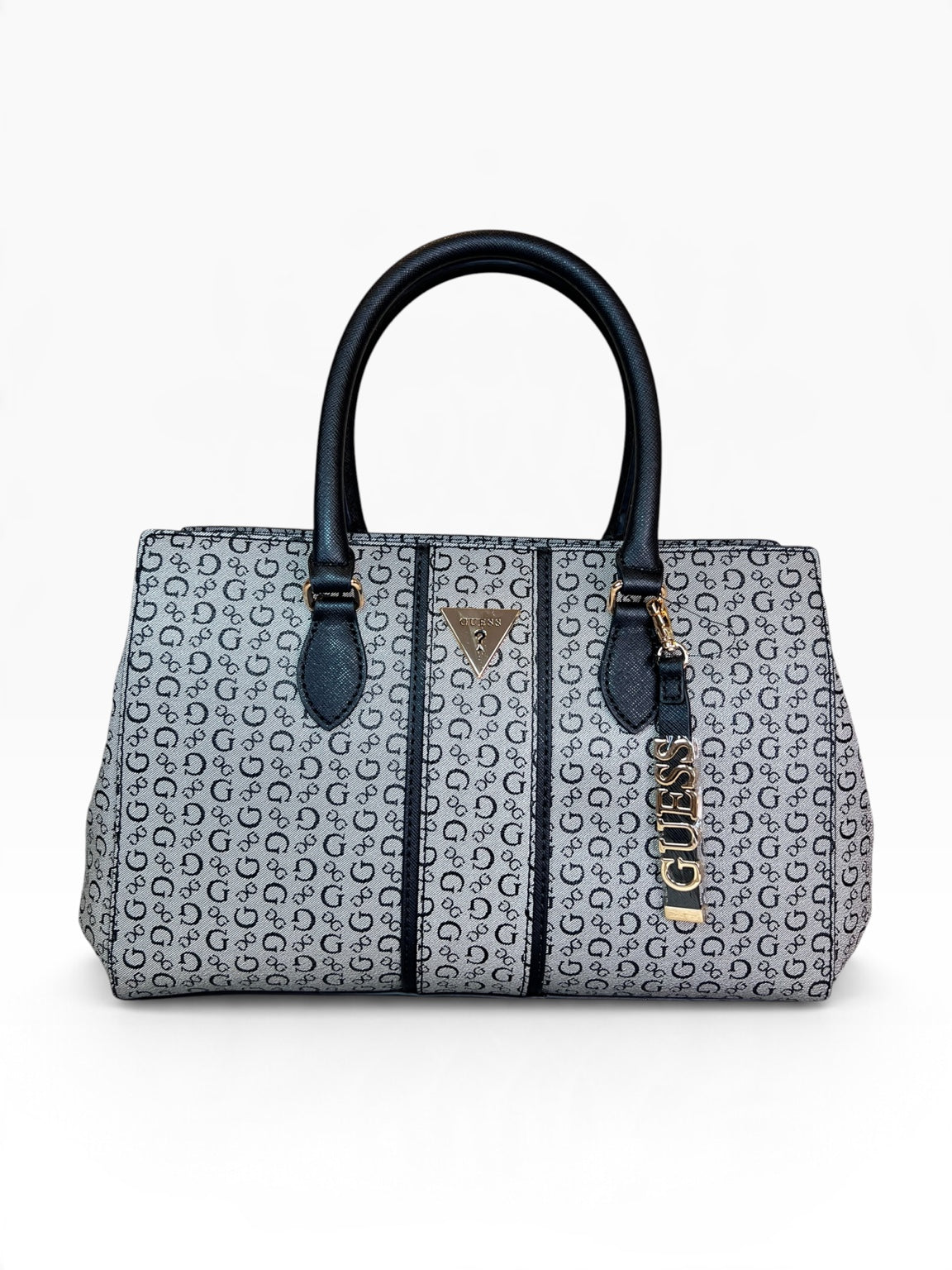 Bolsa Guess crossbody satchel blanco negro monograma