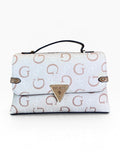 Bolsa Guess Crossbody Satchel Blanco Taupe Monograma