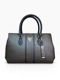 Bolsa Guess crossbody satchel café oscuro monograma