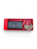 Set Guess con cartera monograma café y monedero animal print