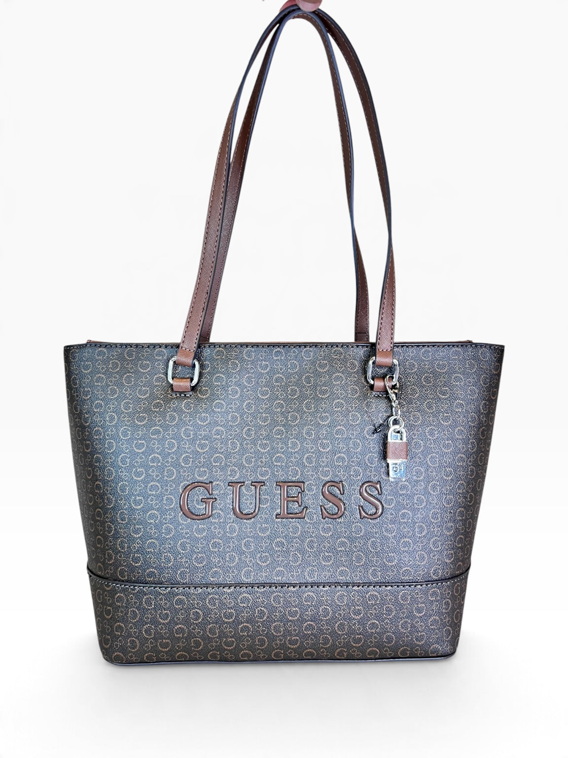 Bolsa Guess Tote Café Oscuro Monograma
