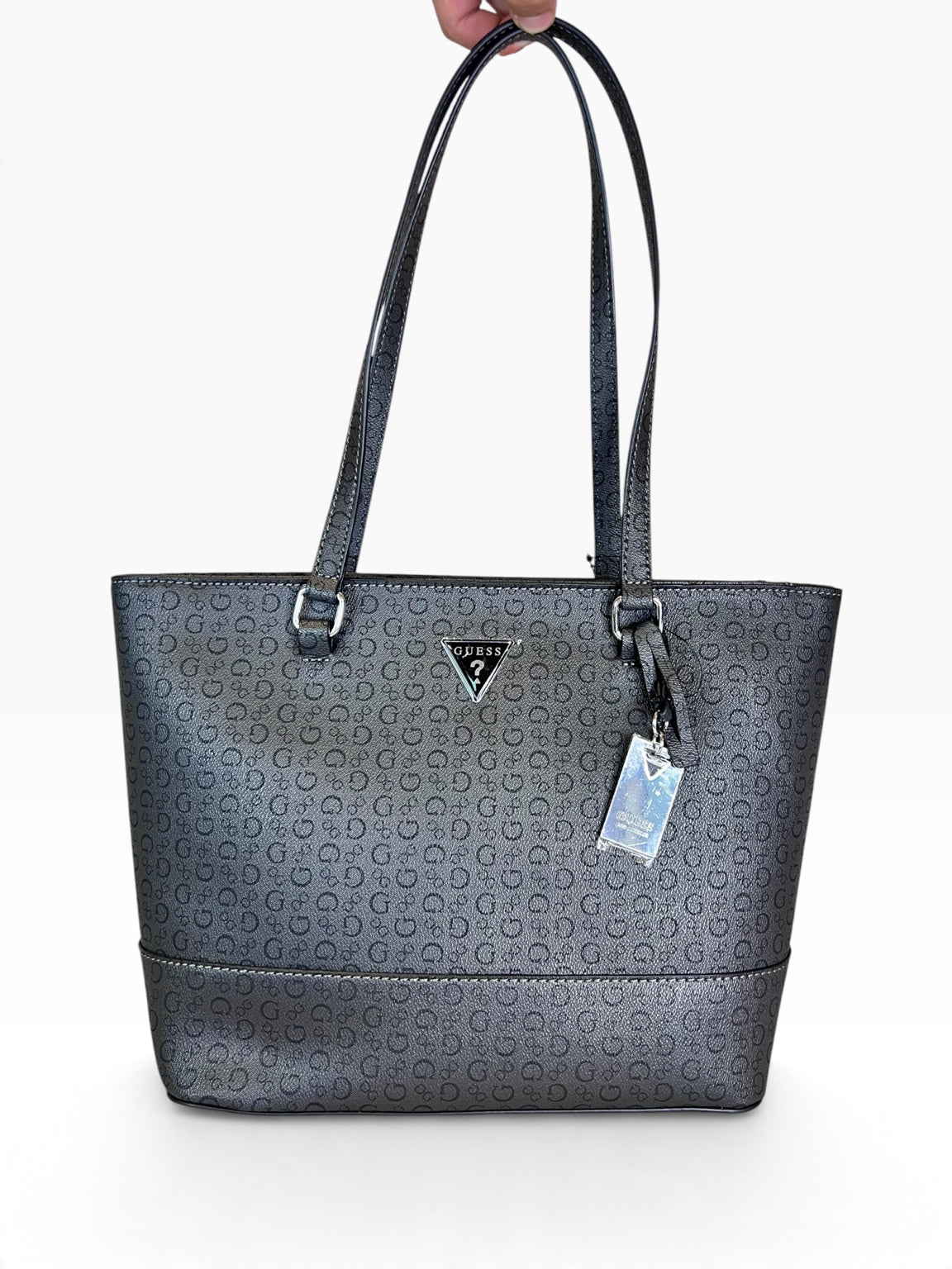 Bolsa Guess Tote Gris Monograma